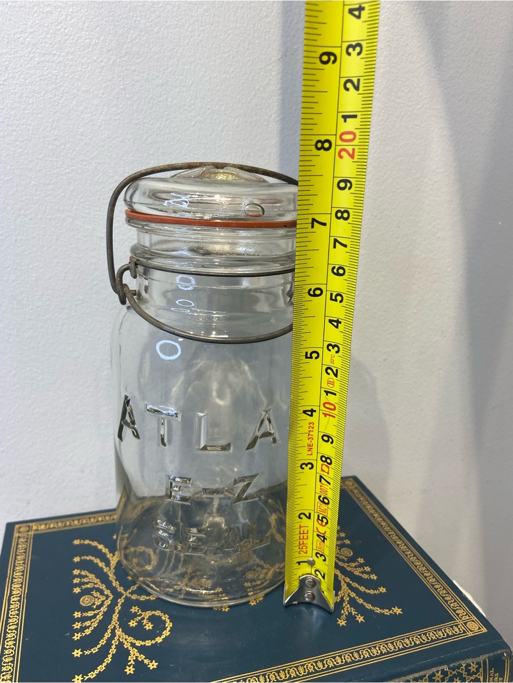 Vintage Atlas E-Z Seal Clear Glass Canning Jar with Glass Lid - Picture 7 of 8
